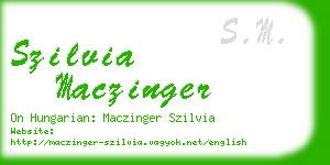 szilvia maczinger business card